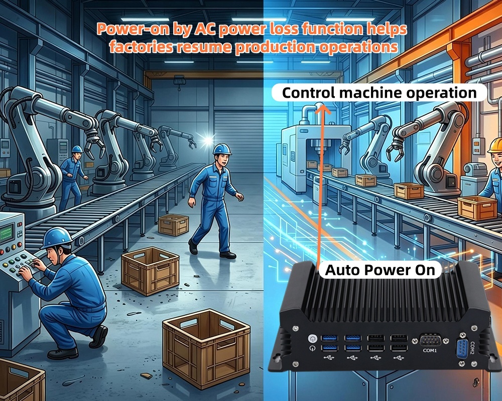 Ultimi blog aziendali su Un'interruzione imprevista dell'alimentazione interrompe le linee di produzione La funzione di accensione automatica del mini PC aiuta le fabbriche a riprendere le operazioni di produzione