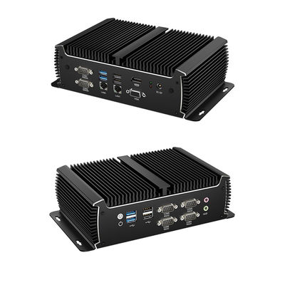 PC industriale senza ventilatore nero Mini Computer Intel Core Dual LAN Dual Display Asynchronous Output 1135G7U