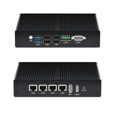 Acquistare Minicomputer industriale senza ventole Linux Intel N100 DDR4 16G RAM 4LAN Dual COM fabbricazione online
