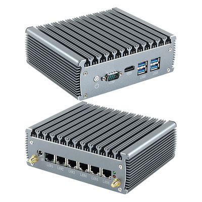 Intel Celeron 3865U 2 Core 2 Thread Firewall Mini PC Router con 6 Ethernet DDR4