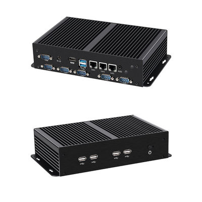 Intel Celeron Fanless Industrial Mini Desktop PC con telaio in alluminio WiFi