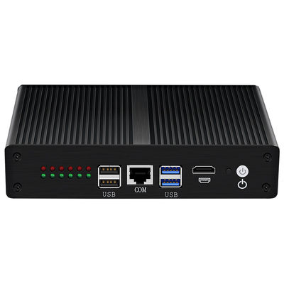 Intel Pentium 4405U Mini PC Router con 6 Ethernet Chassis in alluminio nero