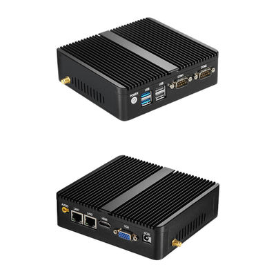 Dual Ethernet Dual COM Industrial PC senza ventole Windows 10 Linux Mini Desktop