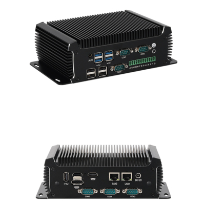 Mini PC industriale senza ventola Intel N97 16 GB con 2 LAN e 6 porte COM