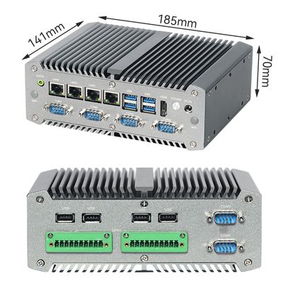 Processore Intel Core I7-10510U con quattro LAN e sei COM Mini PC Industriale